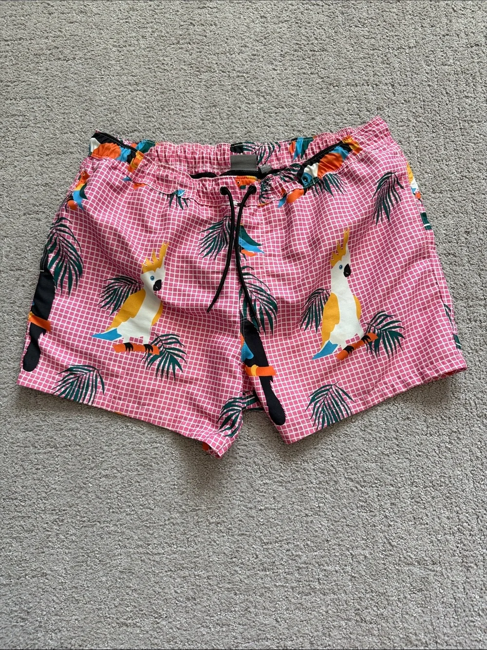 ASOS Men’s Pink Cockatoo Swim Trunks - Large
